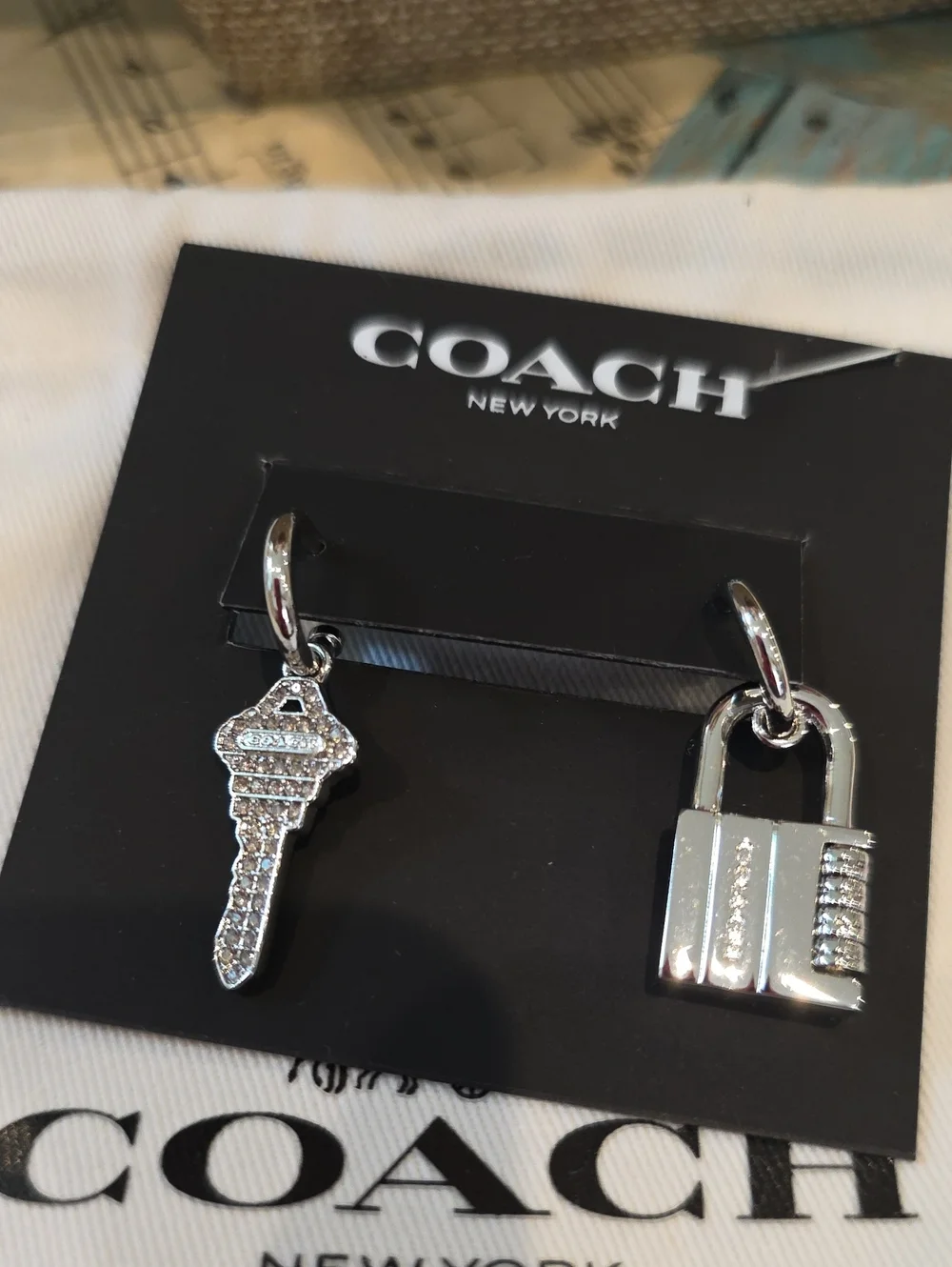 Coach Lock And Key Drop Earrings